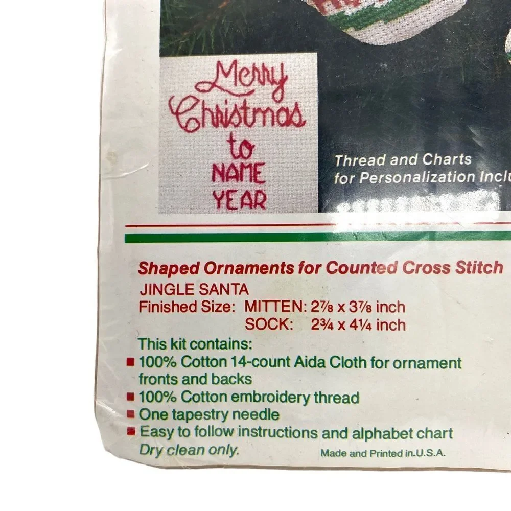 WonderArt Needlecraft Christmas Traditions Jingle Santa Counted Cross Stitch